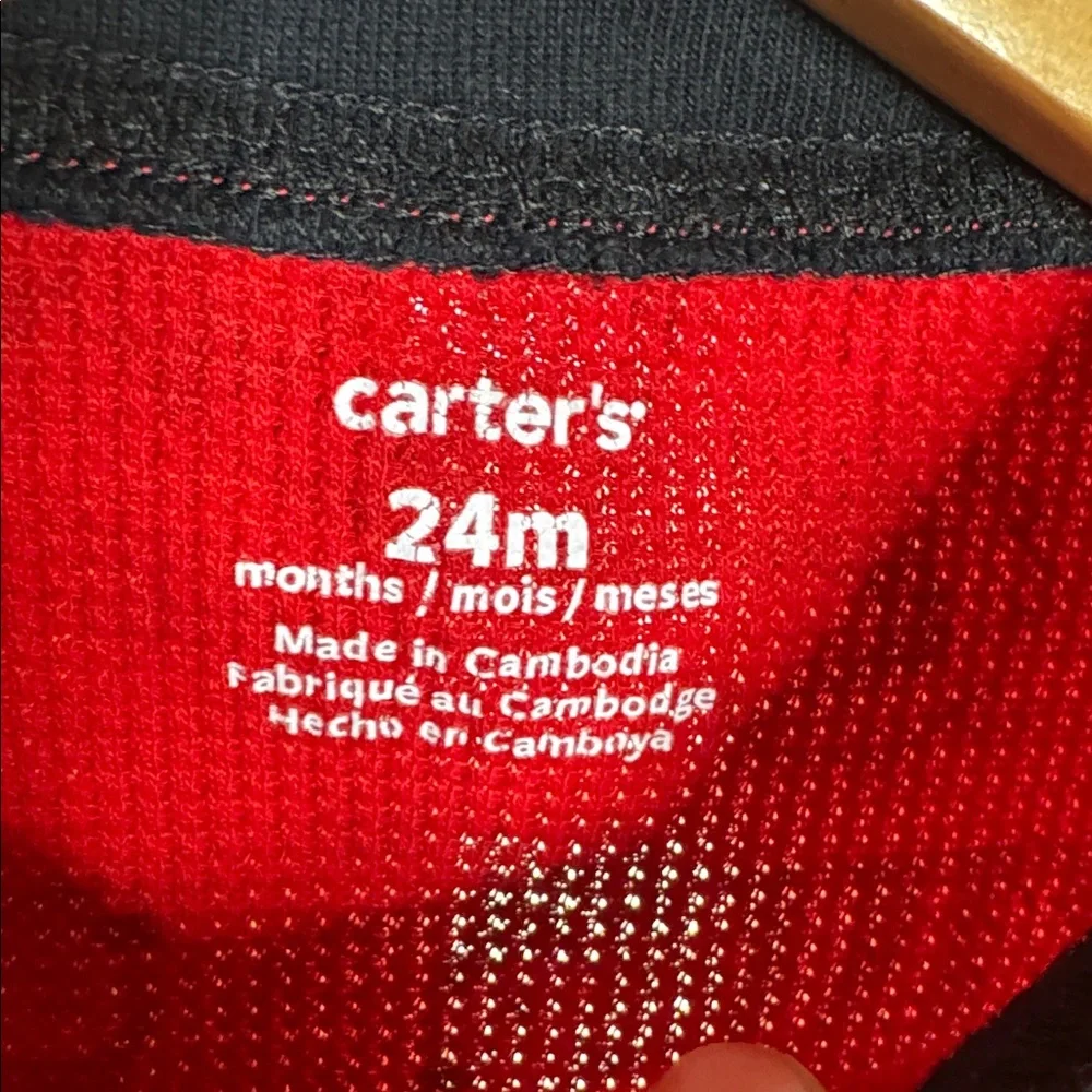 Carter’s Red Thermal Henley Bodysuit & Blue Animal Jogger Pants Set | 24 Months